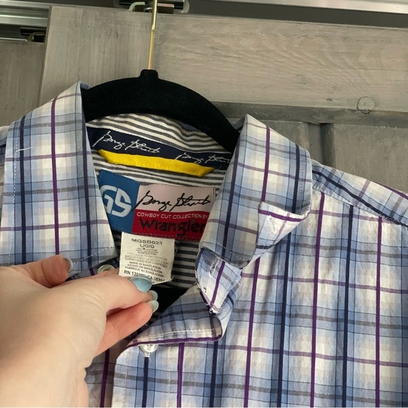 George Strait Cowboy Cut Collection by Wrangler button down large 100% cotton - Picture 2 of 6